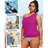 Women Plus Size Tankini Tops - 2025 Purple Blouson Tummy