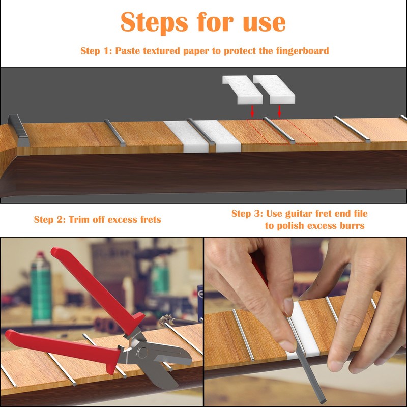 Fret End Dressing File, Fix Sharp Guitar Fret Ends -