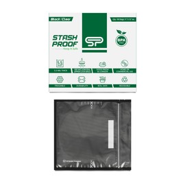 Stash Proof 11" x 12" Recloseable Zip Storage Vacuum Seal Bag (Black and Clear) (100 Count) 5.5 Mil Durable - BPA Free Commerical Food Grade Reusable Resealable Zipper