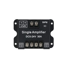 BTF-LIGHTING COB FCOB 2835 3014 3528 5050 1 Channel Signal Amplifier Controller Work with V- V+ Single Color 2Pin LED Strip Suitable for Long Distance Light Projects DC5V DC12V DC24V Max 30A