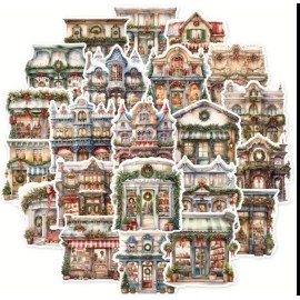 Unbranded 10pcs Christmas Storefront Stickers- Scrapbook, Journal, DIY Crafts & Cards