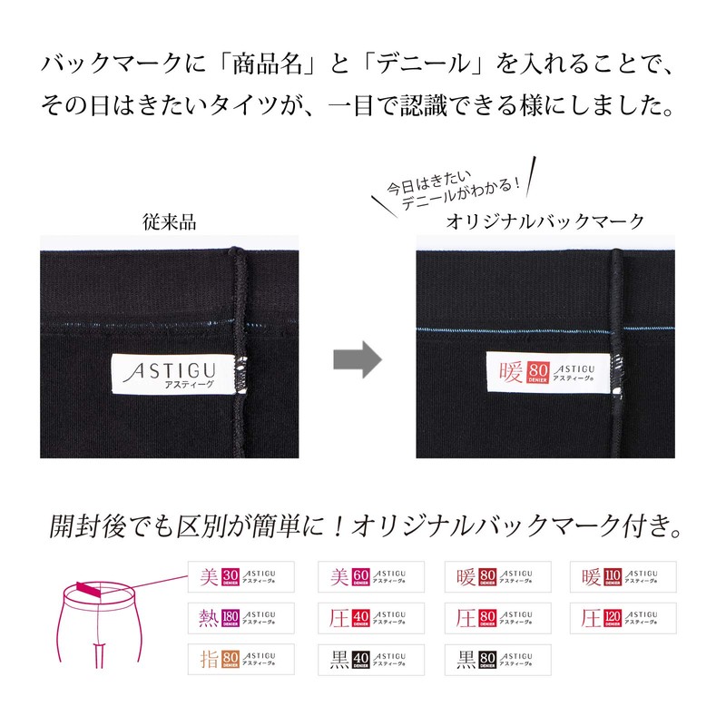 ATSUGI ASTIGU Thermal Compression Tights, 120 Denier [Set of 3]