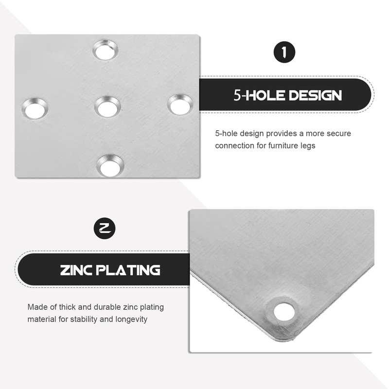 3.93inch/10cm Leg Mounting Plates, Furniture Leg Attachment Plates Industrial Strength