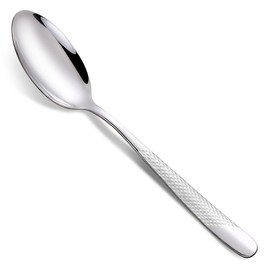 SPARKYKAIY 6 Pcs Spoons Silverware Set, Stainless Steel Serving Mirror Finish Tea Coffee Spoons, Elegant Tablespoon for Home & Restauran, (S, Silver)