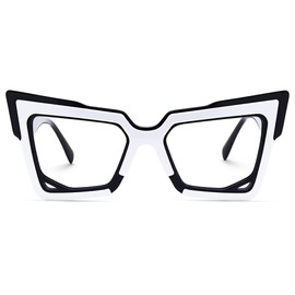 Zeelool Fashion Cat Eye Glasses for Women with Non-prescription Clear Lens Alva JGA256766-01 White