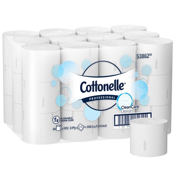 Cottonelle Paper Core High-Capacity Standard Toilet Paper (53862), with CleanCare