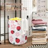 Cute Ladybug Laundry Hamper,Pink Flower Collapsible Laundry Basket with Handles