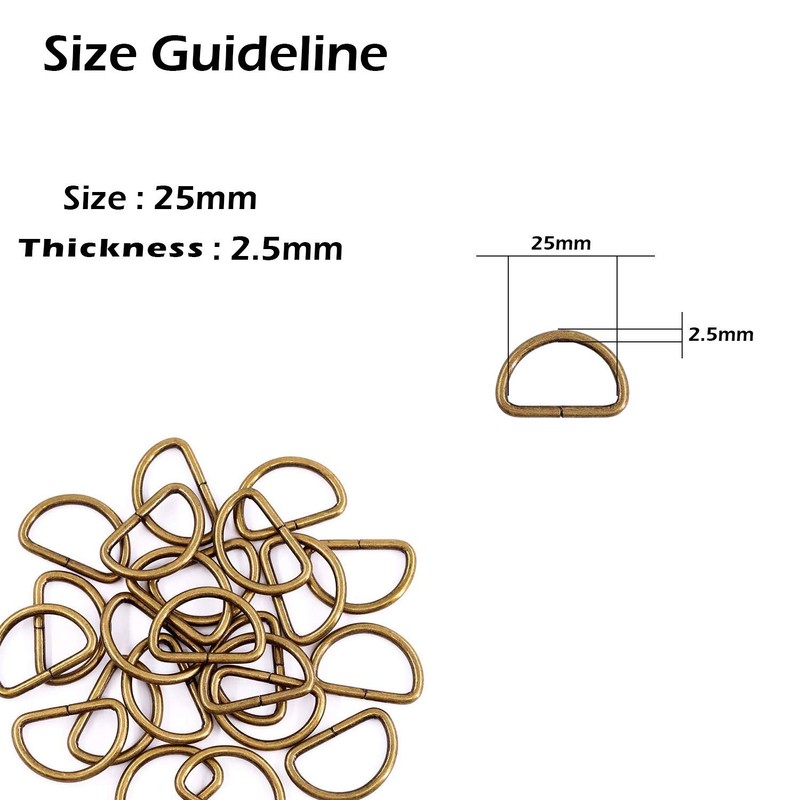 Trimming Shop Non Welded Metal D Ring Fasteners Durable Buckles