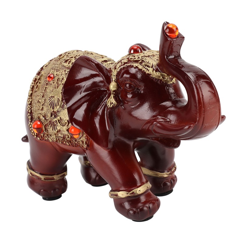 Elephant Statue Durable Resin Cute Elegant Attract Wealth Round Corner