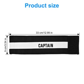 LICQIC Captains Armband, Elastic Sports Arm Band, Adjustable Captain Armbands, for football, hockey, rugby and many other sports (Design A, Black)