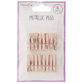 Dovecraft Essentials Metallic Pegs-Rose Gold, Multi Colour, 1