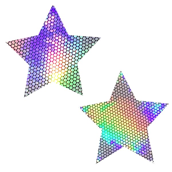 Neva Nude Holographic Liquid Party Starry Nights Nipztix Pasties Nipple Covers for Festivals, Raves, Parties, Lingerie and More, Medical Grade Adhesive, Waterproof and Sweatproof, Made in USA