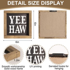 flangairy Western Wall Decor Cowboy Yee Haw Wood Sign Southwest Wall Art Southwestern Aztec Farmhouse Desk Bathroom Home Decoration