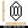 Pixel Gem Diamond Emerald Rupee RPG Game Self-Inking Rubber Stamp