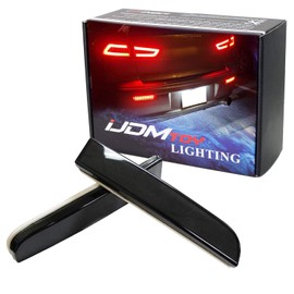 iJDMTOY Black Smoked Lens LED Bumper Reflector Lights Compatible With Mitsubishi Lancer, Evolution X or Outlander