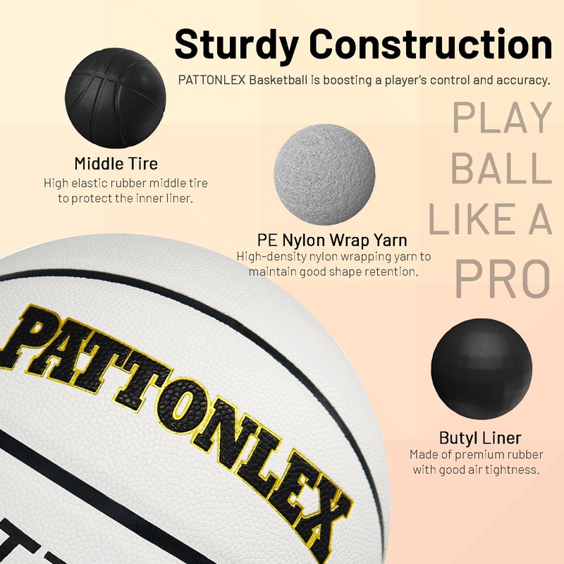 PATTONLEX Balon de Basketball Indoor/Outdoor - Pelota de Basquetbol 7