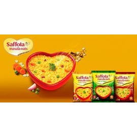 Saffola Spicy (Masala) Oats, Ready in 3 Minutes, 3 Different Flavors - Classic Masala, Peppy Tamato and Veggie Twist , Delicious Healthy Breakfast - Pack of 6 (3 Flavors Each)