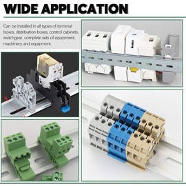 Keadic 15Pcs DIN Rail Slotted Aluminum RoHS Assortment Kit, 8 Inches Long 35mm Wide 7.5mm High
