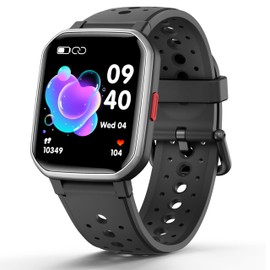 Children's Smartwatch for Boys and Girls, Fitness Activity Tracker Watch, IP68 Waterproof, 19 Sports Modes, Heart Rate Sleep Monitor, Pedometer, Children's Gifts for Teenagers (Red Key)