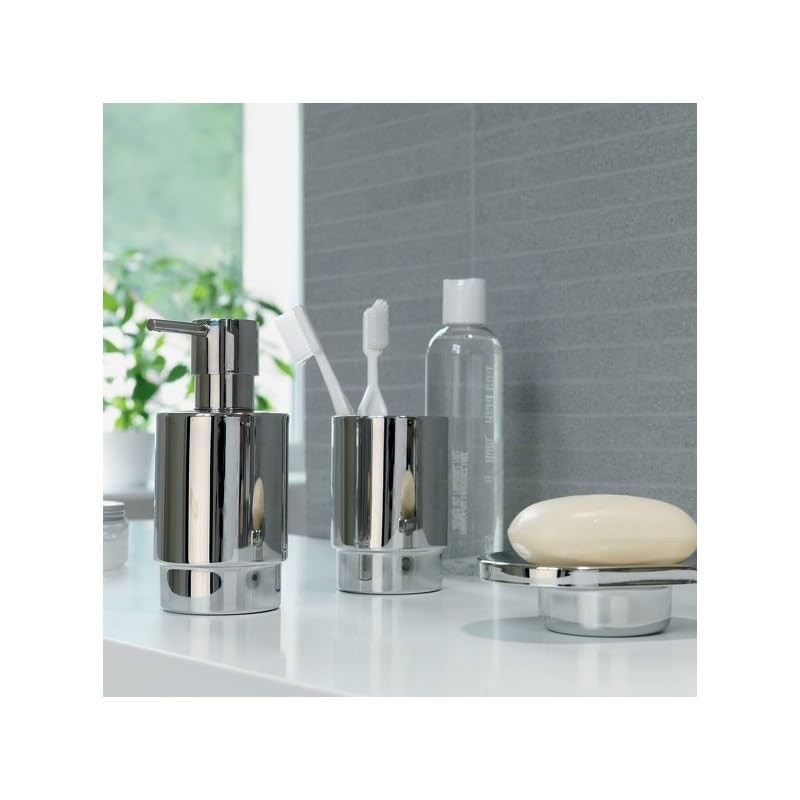 Spirella Soap Dispenser, Metal, Silver, 7cm x 6.5cm x 17.5cm