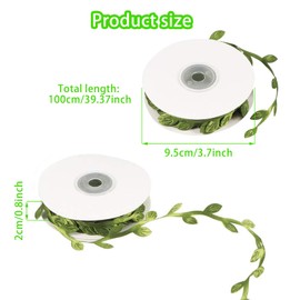 40m Ivy Garland Artificial Fake Vines Eucalyptus Garland Vine Leaves Silk Foliage Green Party Decorations for Wedding Birthday Party DIY Crafting (4 Roll)