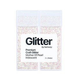 Mother of Pearl Iridescent Twin Pack - 2 x Chunky 130G/4.58OZ Craft Glitter Shakers for Resin, Metallic Iridescent Sequin Flake Bulk, Makeup Body, Tumblers