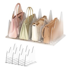 xiruiubao Shelf Divider Cabinet Shelf Divider Organiser, Transparent Acrylic Cabinet Divider for Handbag, Removable and Adjustable Shelf Divider for Bedroom, Kitchen Cupboard, Bookcase, Pack of 4