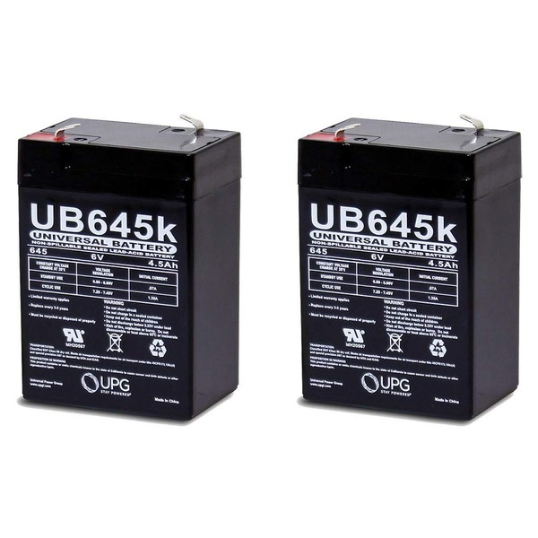 6V 4.5Ah UPS Battery for LITHONIA ELB0604,ELB6042,ELB0605,FAP,FAS,XP - 2 Pack