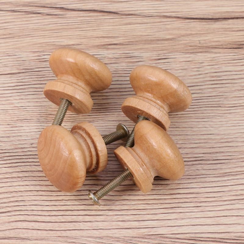 Wooden Knobs Cabinet Furniture Drawer Knobs Pulls Handles with Screw