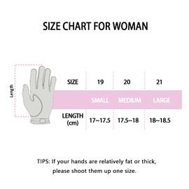 CROWNBLANKS PINKTEE Women's Golf Glove Left Hand Ladies Pink Cabretta Leather Golf Gloves with Removable Magnetic Ball Marker Full Finger Elastic (White Mark, 19)