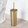 mDesign Metal Steel/Plastic Toilet Bowl Brush/Holder and Round 1.3 Gallon/5L