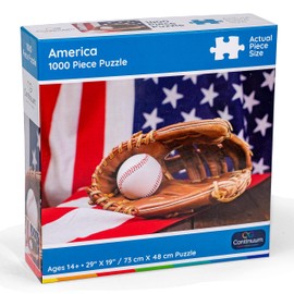 Baseball Puzzle 1000 Pieces Flag & Mit Fun Iconic Sports Puzzles for Adults for Baseball Lovers by Continuum Games