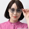 [FashionBerry] 3.クリアグレー×ライトスモーク UVカット率99%以上 ボストン型 サングラス＆クリアレンズ眼鏡風フレーム 軽量 おしゃれ 男女兼用 ユニセックスファッションアイウェア 1000593-F-583