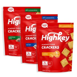HighKey Crackers Variety Pack - 2.0oz Keto Crackers 3-Pack (Cheddar, Everything, Sea Salt), Low Carb Gluten Free Snacks, Crunchy Grain Free Healthy Snack