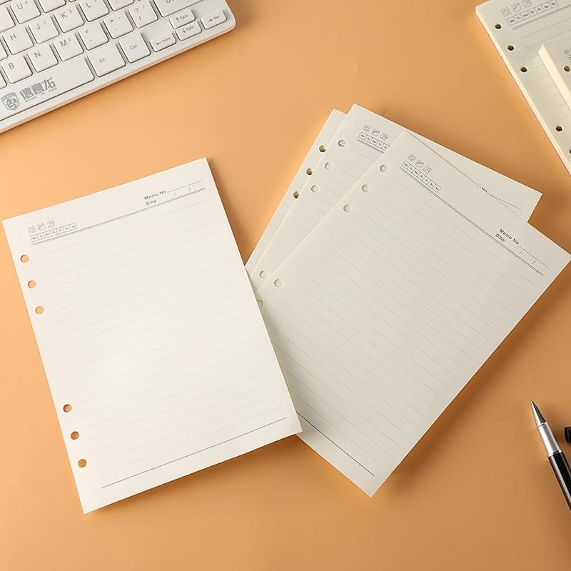 A5 Refill Paper,100GSM Thick Refillable Paper 6 Hole Filler Inserts
