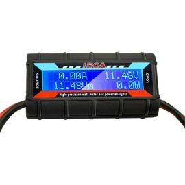 150A Watt Meter High Precision Power Analyzer Detector with Digital LCD Screen for Voltage (V) Power (W) urrent (A) Charge(Ah) and Energy (Wh) Measurement (150A)