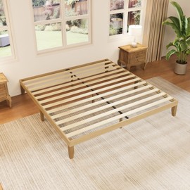 Marcytop King Size Bed Frame, 12 Inch Solid Wood Platform Bed with Wooden Slats, No Box Spring Needed, Easy Assembly