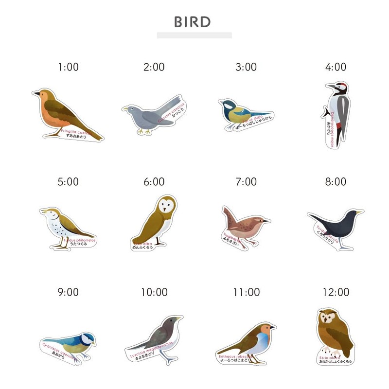 Animals Birds Call Alarm Clock Wall Clock TICKY TACKY CLOCK
