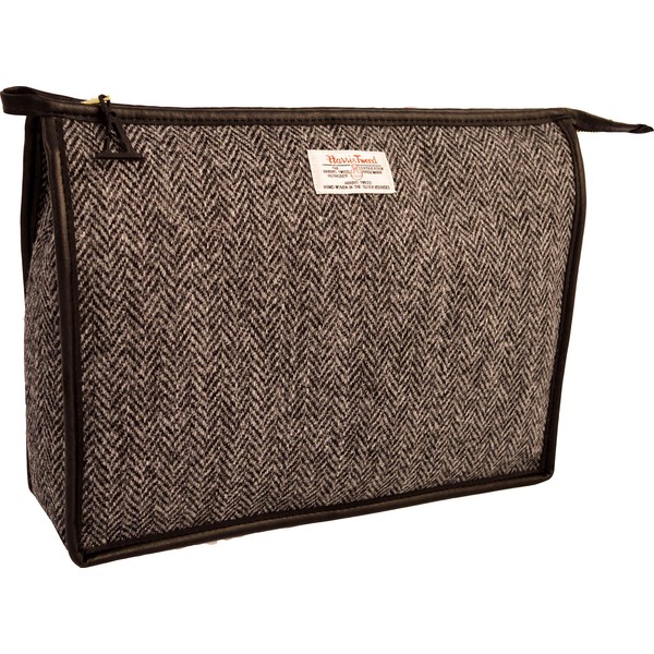 Vagabond Harris Tweed Herringbone Bags, Black & White Herringbone Tweed,