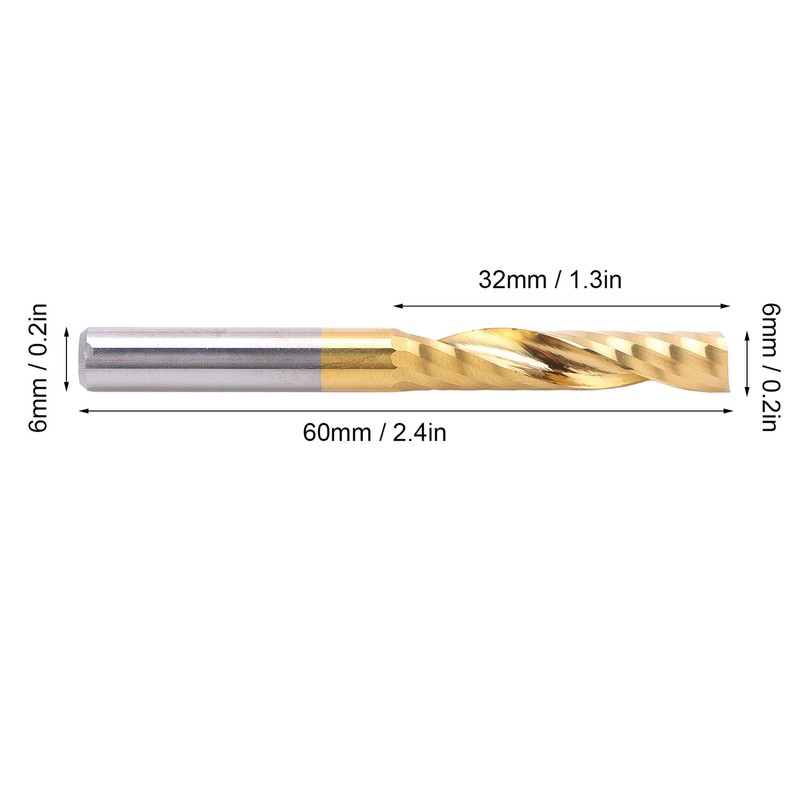 5pcs Spiral Router Bit High Speed Steel Milling Cutter CNC