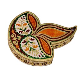 Purpledip Meenakari 3 deepak shaped dryfruit box (10440)