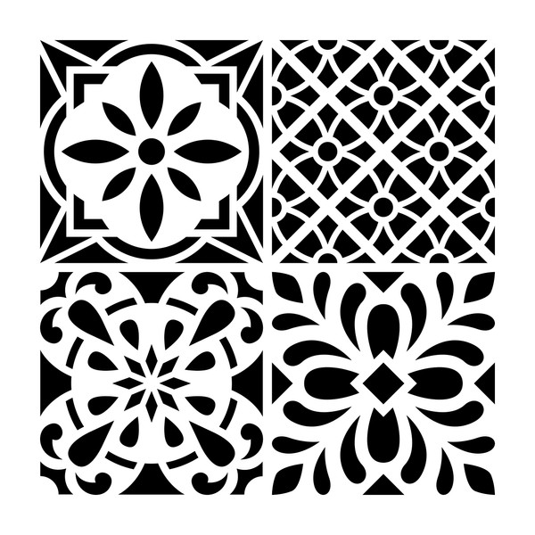 Artemio Tile Cement Flowers Stencil Home Decoration, Plastic, Multi-Colour, 30
