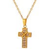 Women's Cross Pendant with AAA Cubic Zirconia, Gold Cross Necklace