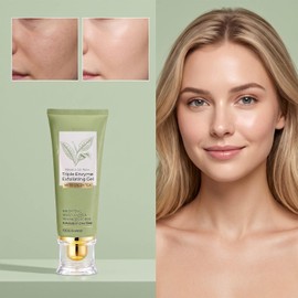 Exfoliante Facial en Gel de Té Verde，3PC Elimina células muertas, Limpia poros, Textura ligera, Fácil aplicación, Uso facial diario