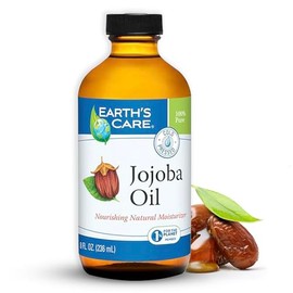 Earth's Care Earth'S Care Aceite de Jojoba - Puro Aceite de Jojoba para Cabello, Piel y Uñas - Prensado En Frío - Hidratante Natural Nutritivo - 8 Fl Oz
