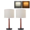 HonoDing Mid Century Table Lamp,Walnut Wood Finish Table Lamps, Modern