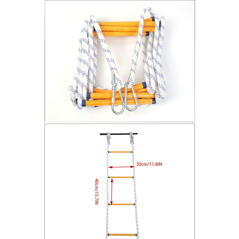 13ft Fire Escape Rope Ladder Emergency Fire Ladders Fire Escape
