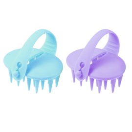 VOCOSTE Massage Comb Shampoo Brush for Scalp Care Products Hair Growth Anti-Dandruff Resin 2pcs Light Blue Purple