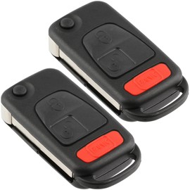 Descuento Keyless Entry Remote Uncut Car Key Fob Case Funda Flip Cover Shell botón Pad (2 unidades)