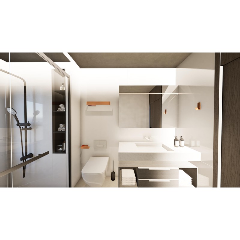 Zen Soul Robe & Towel Hook, Colour: Rose Gold, Glossy,